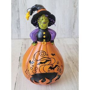 Halloween witch cauldron potion pumpkin star bat figure
